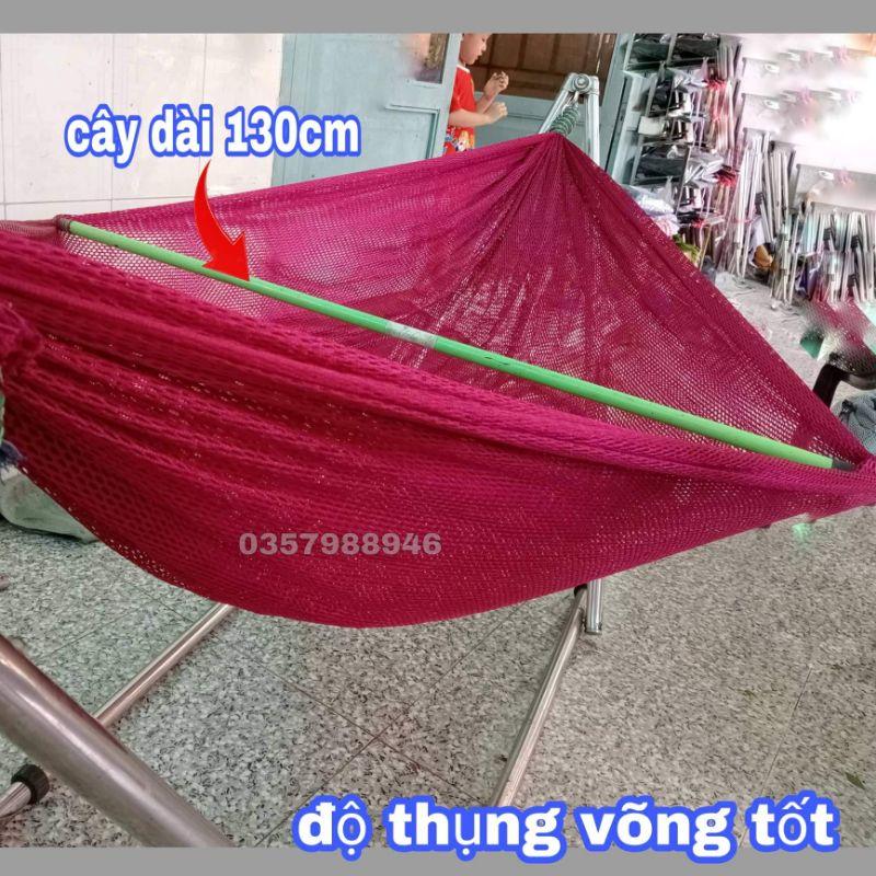 Võng Lưới Cao Cấp Cỡ Đại, Loại Bó Đầu 2 Lớp, Chất Vải Dày Rộng, Phù Hợp Với Khung Võng Lớn