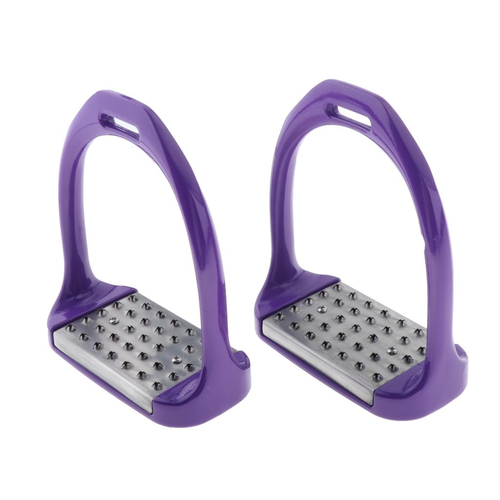 1 Pair Stainless Steel Horse Riding Stirrups Safety Treads Anti-Slip