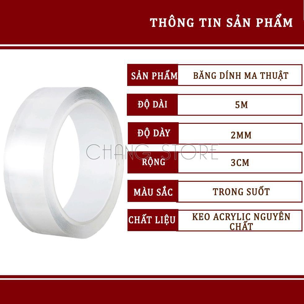 Băng Dính Ma Thuật 5M NANO 2 Mặt Trong Suốt