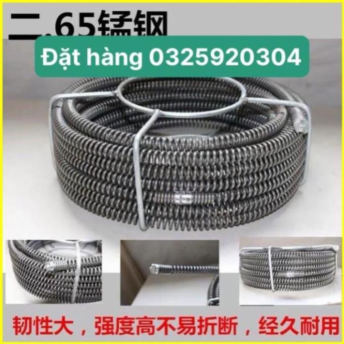 Dây thông cống 6m dùng máy khoan dài 6m dây phi 16, 6 đầu thông và 1 tay quay ,dây thông tắc ,dây lò xo, thông bồn cầu