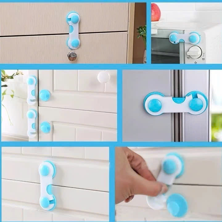 Bộ 5 Khoá Chặn Cửa Tủ , Tủ Lạnh Bảo Vệ An Toàn Cho Bé - Màu Ngẫu Nhiên