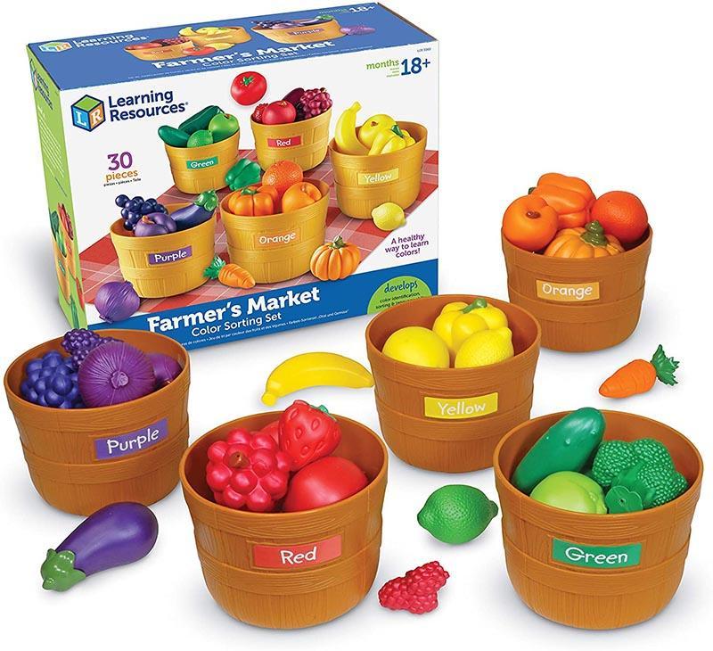 Bộ đồ chơi luyện vận động tinh và phân loại - Farmer's Market Color Sorting Set