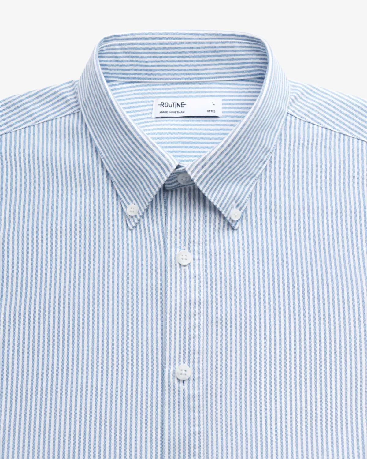 Áo sơ mi tay dài nam oxford kẻ sọc nhỏ. Form Fitted - RT 10S25SHL022 | ROUTINE CÀ MAU