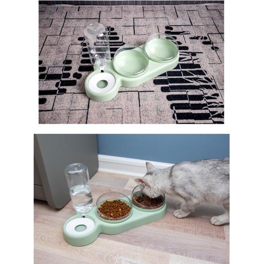 Máy cho thú cưng ăn tự động GREEN PET PP 2 khay và 1 bình nước ️ FREESHIP ️