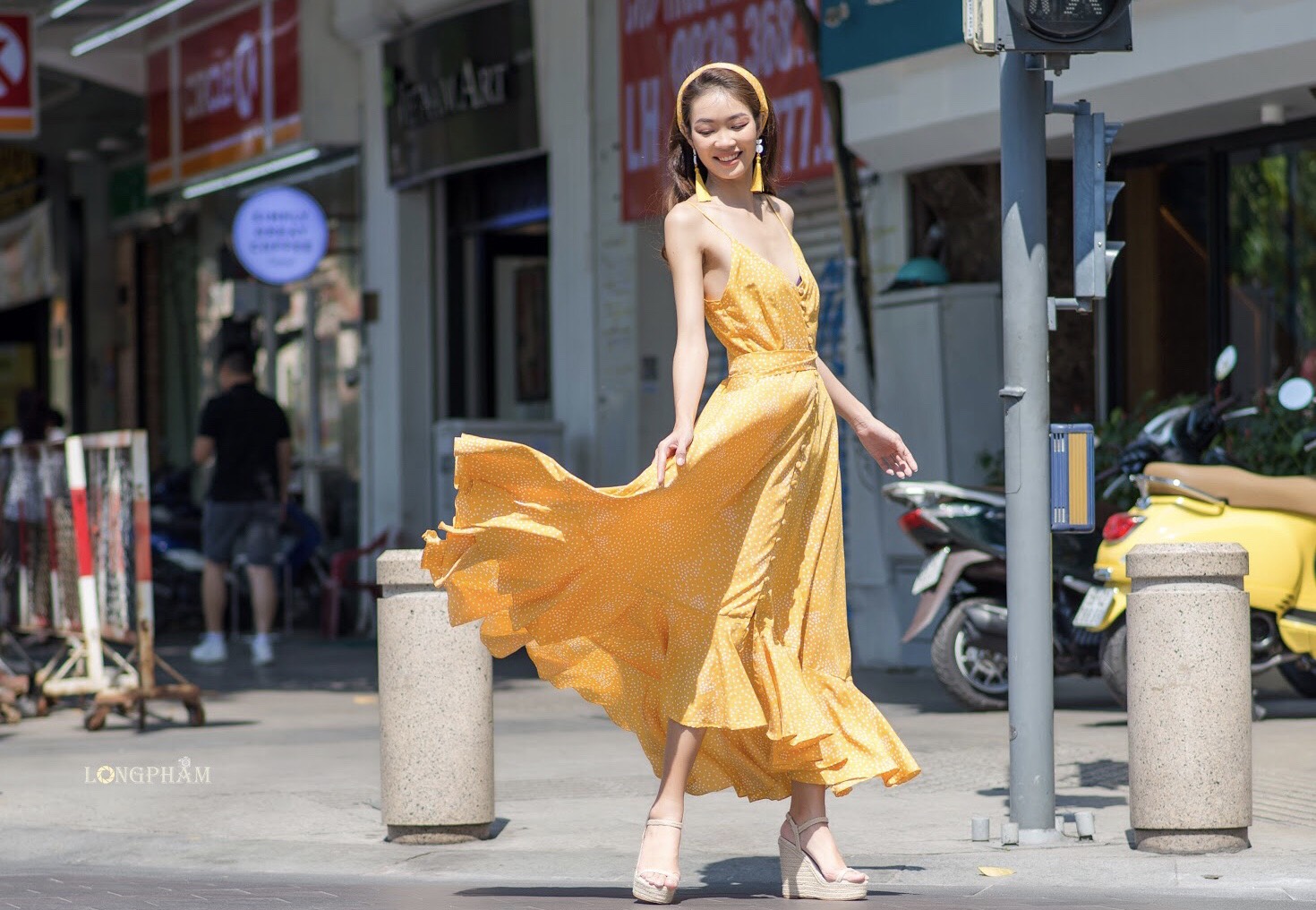 ĐẦM MAXI 2 DÂY CAO CẤP NÚT BỌC 4 MÀU - M