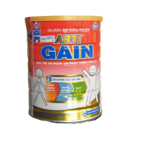 Sữa bột  Arti Gain đỏ Nutifood 900G -Suy dinh dưỡng,chậm lớn, biếng ăn