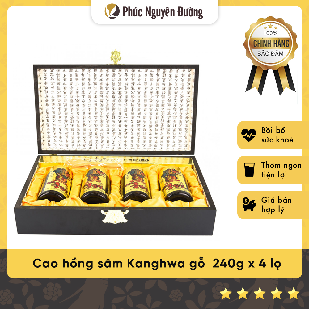Cao hồng sâm Kangwa hộp gỗ - 4 lọ