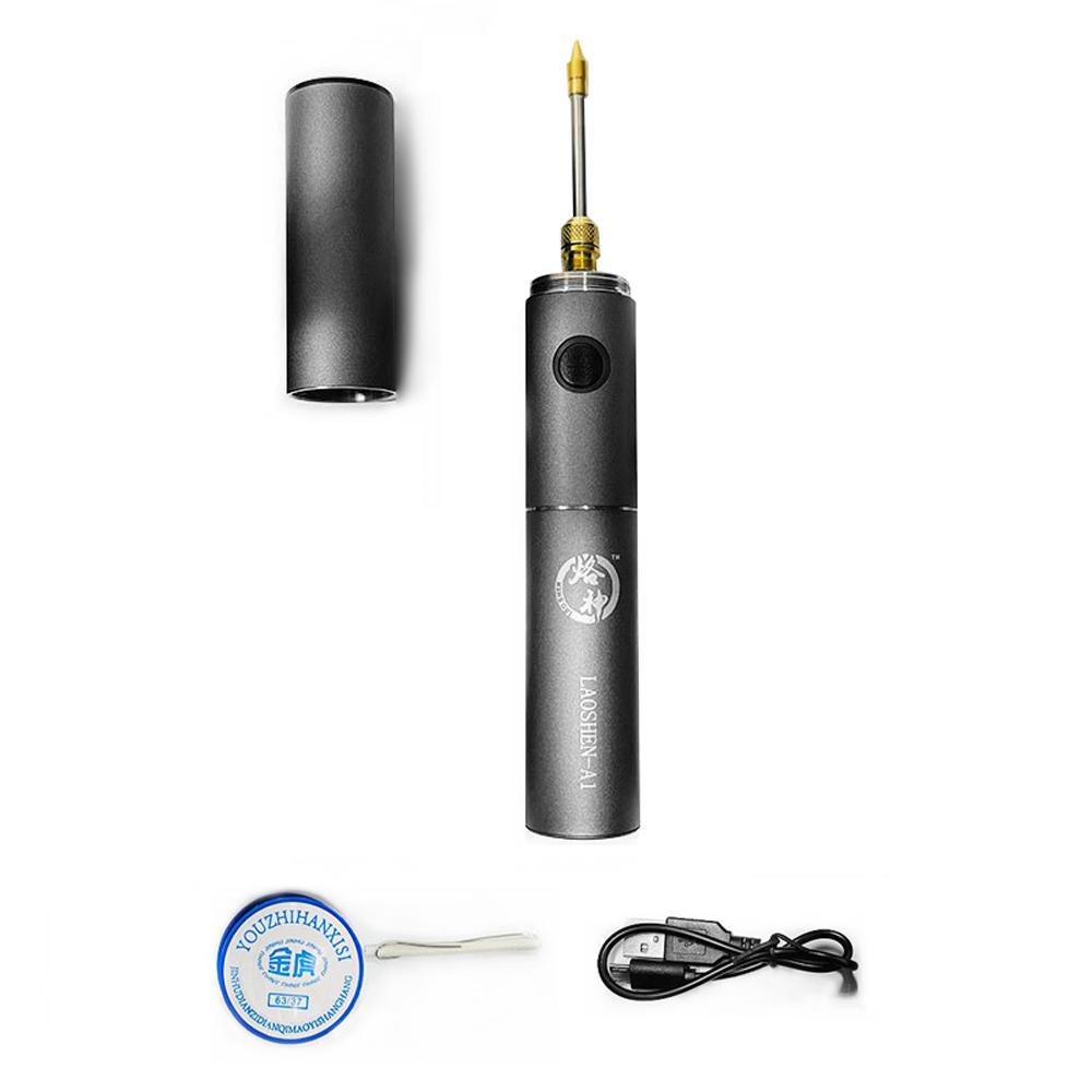 Household Mini Portable USB Rechargeable Soldering Iron High Power Multifunction Electric Welding Machine with LED Light