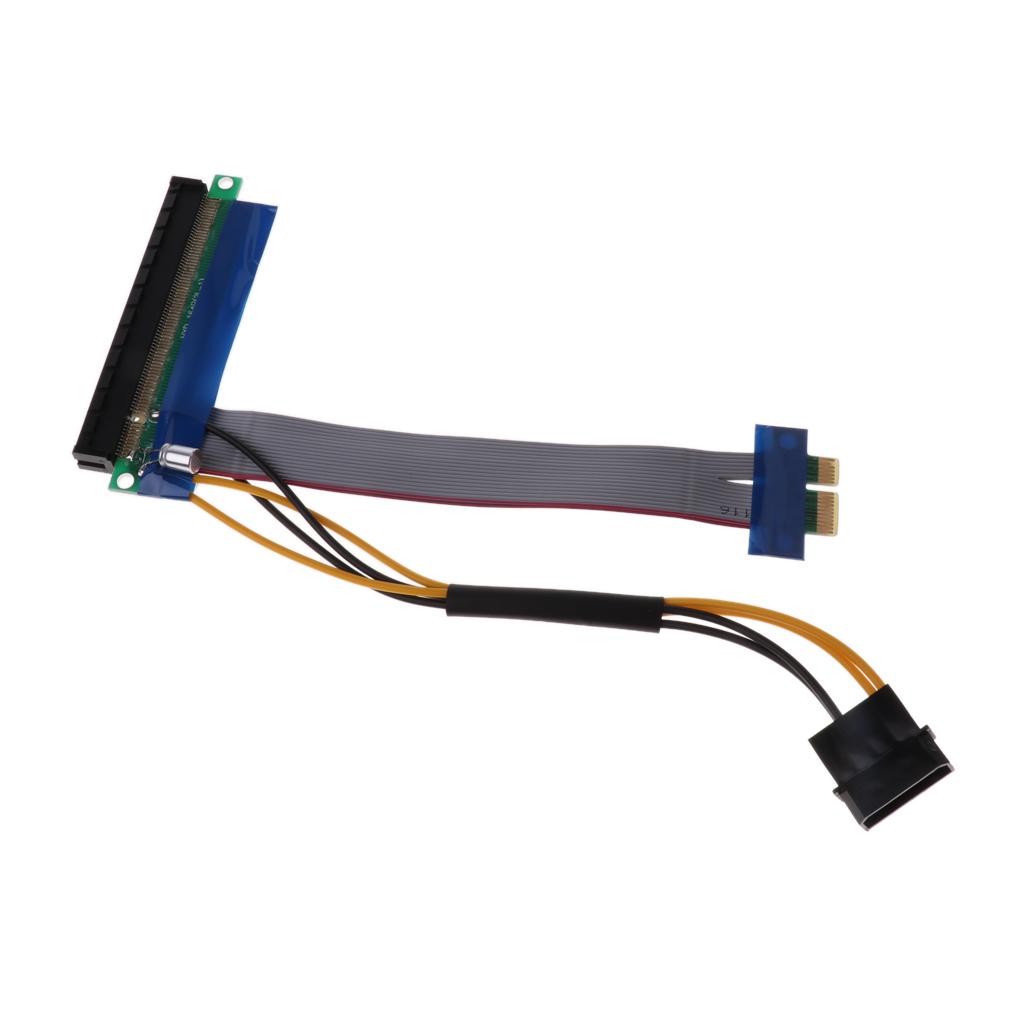 Pcie 1x to 16x Powered Riser Card Adapter Flexible Extension Cable 15cm