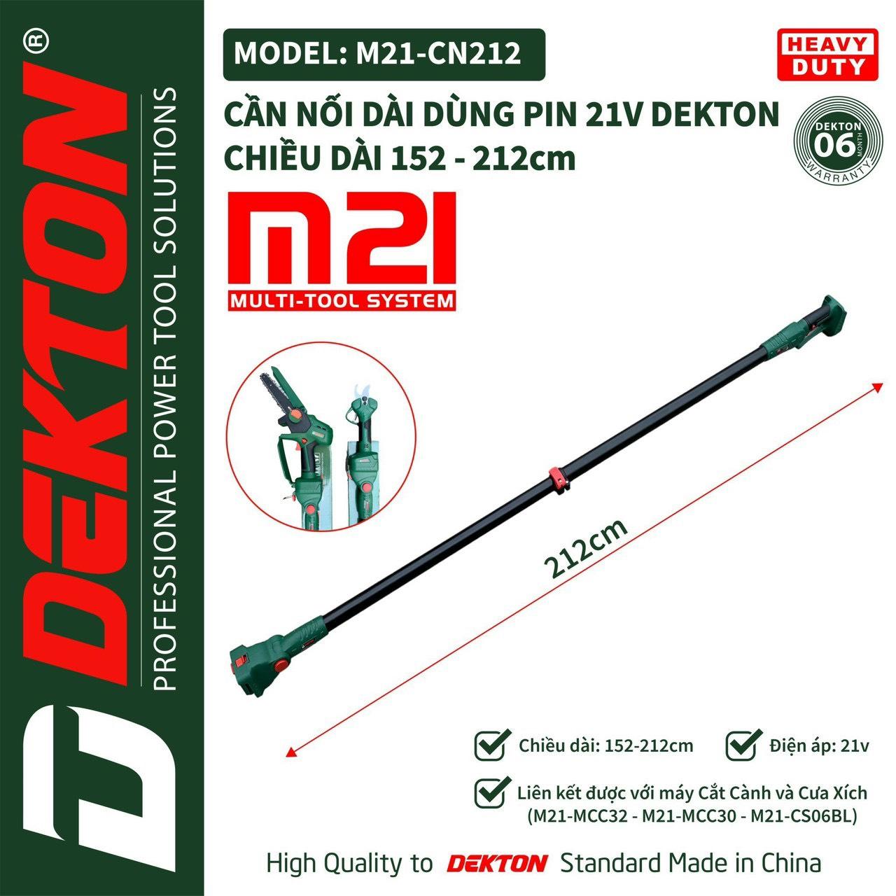 CẦN NÓI DÀI MÁY CẮT CÀNH VÀ CƯA XÍCH  DEKTON M21-CN212 - HÀNG CHÍNH HÃNG