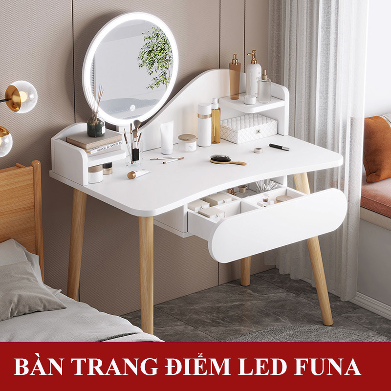 Bàn Trang Điểm LED FUNA Có Nút Cảm Ứng - AK11 dùng để trang điểm hoặc decor ( chưa gồm ghế