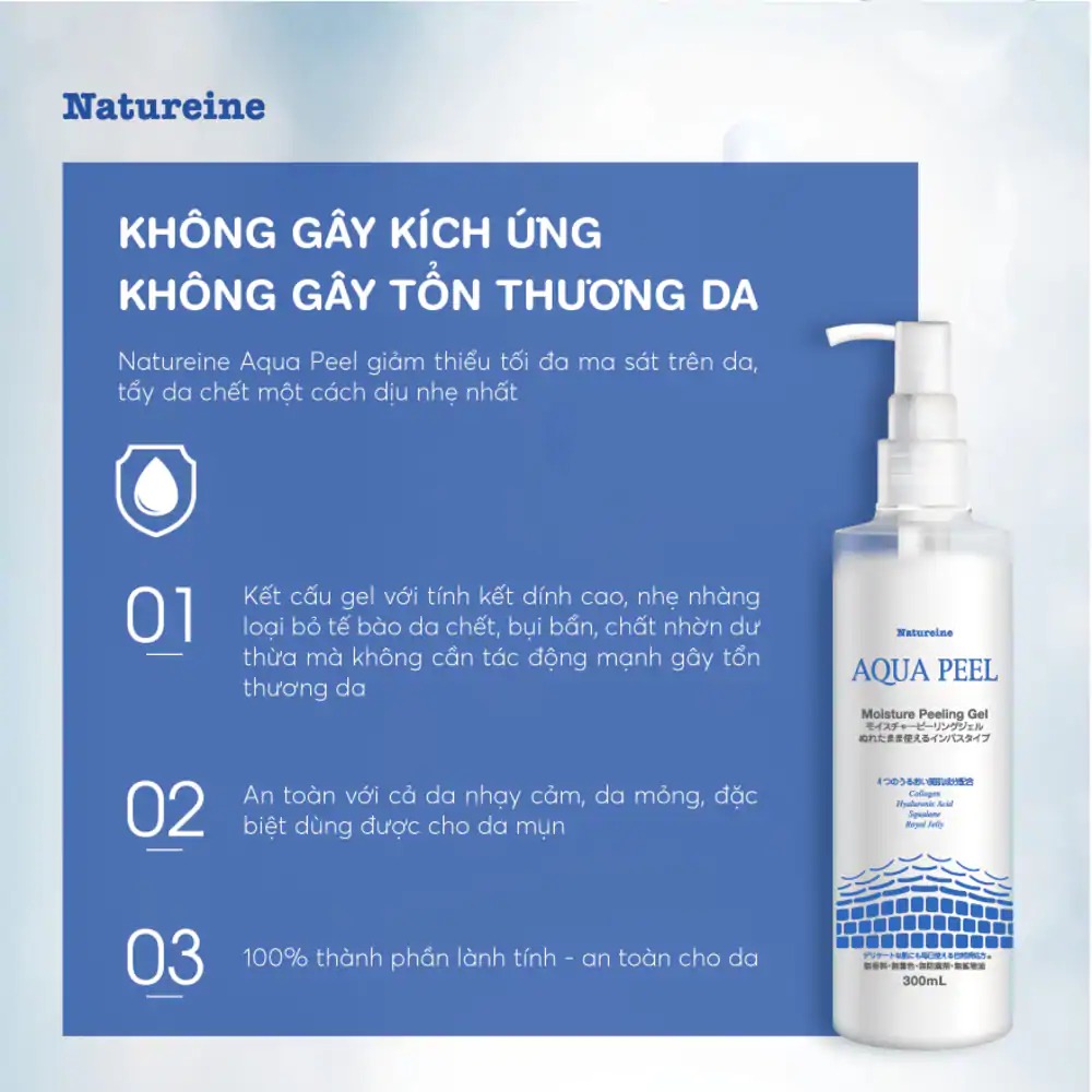 Gel Tẩy Tế Bào Da Chết Natureine Aqua Peel Moisture Peeling Gel - Nhật Bản