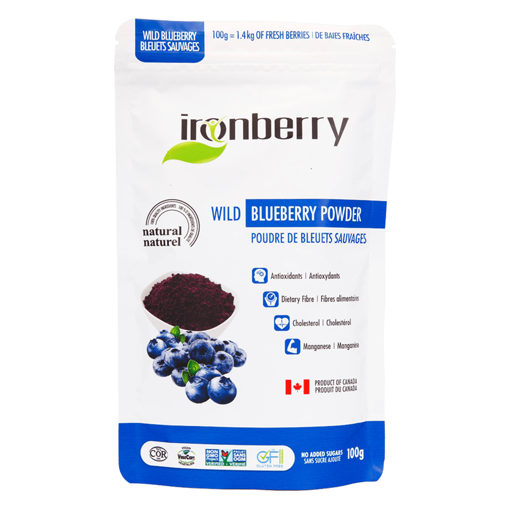 Bột việt quất nguyên chất - IRONBERRY wild blueberry powder 100gr