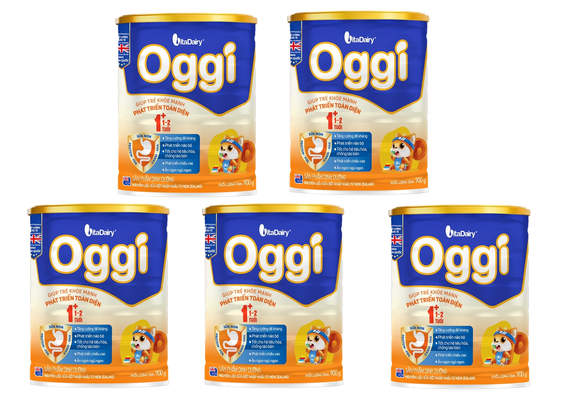 Combo 5 lon Sữa công thức Oggi 1+ lon 800g - Giúp trẻ khoẻ mạnh phát triển toàn diện