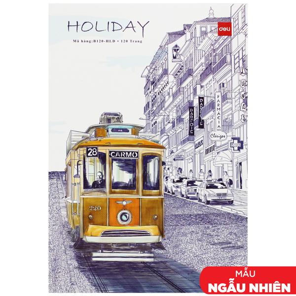 Tập Sinh Viên - Kẻ Ngang Có Chấm - 120 Trang 80gsm - Deli CNB120-HLD (Mẫu Bìa Giao Ngẫu Nhiên)