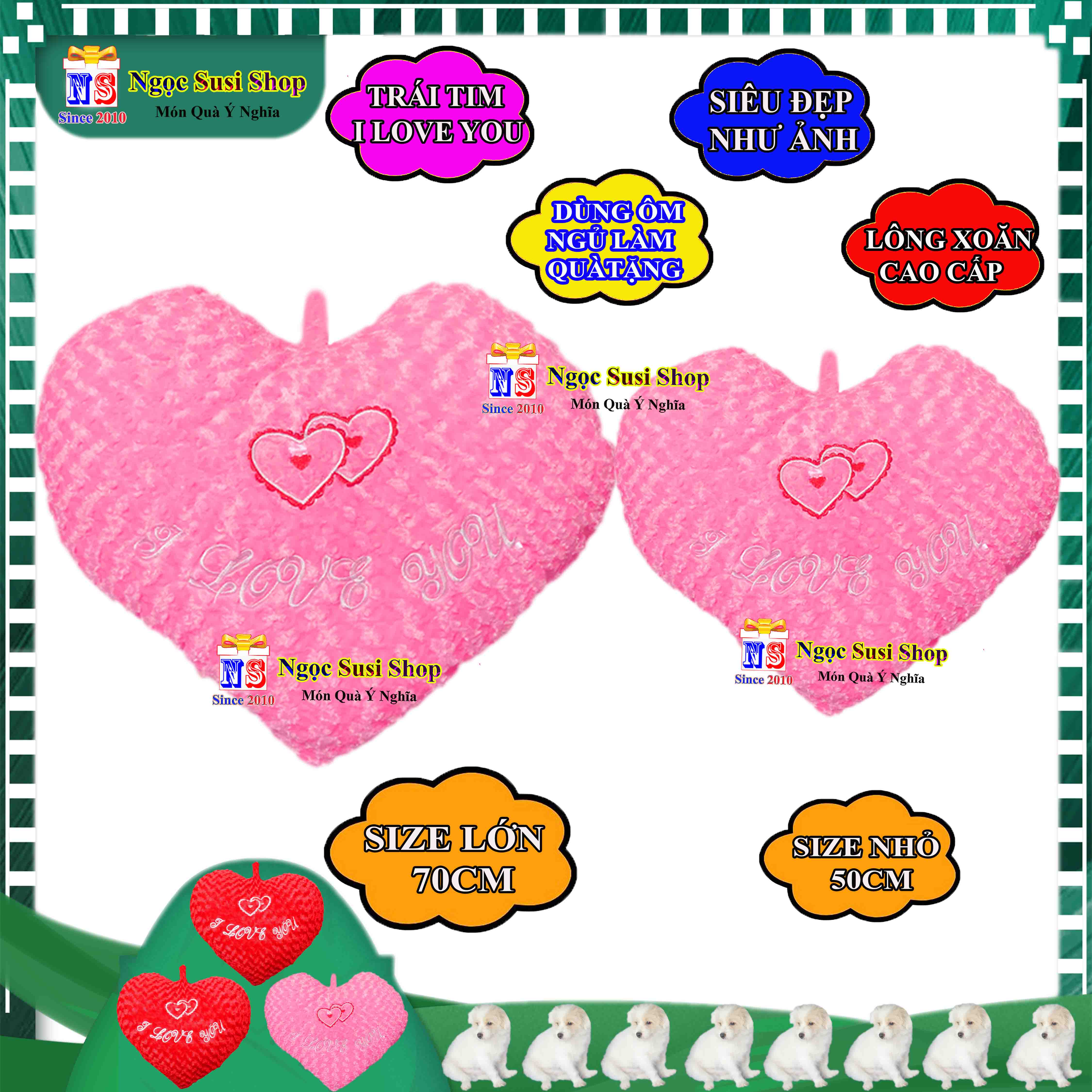 THÚ NHỒI BÔNG TRÁI TIM I LOVE YOU DÙNG ÔM NGỦ TRANG TRÍ  QUÀ TẶNG SIÊU ĐẸP - GỐI HÌNH TRÁI TIM