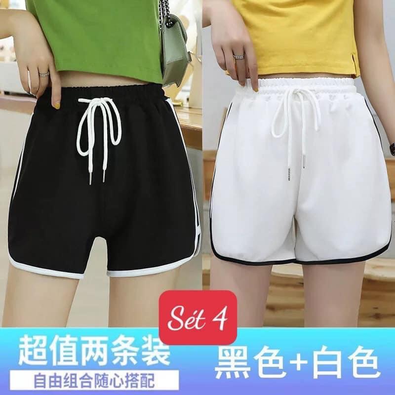 Quần Short Viền Đùi T205 Shorts thể thao dáng ngắn năng động trẻ trung màu đen Ulzzang HOT