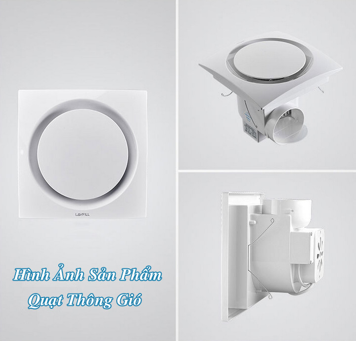 Quạt Thông Gió Âm Trần Cao Cấp LAVFILL LFCV-16DB Phù Hợp Cho Phòng Tắm , Nhà Vệ Sinh - Home and Garden