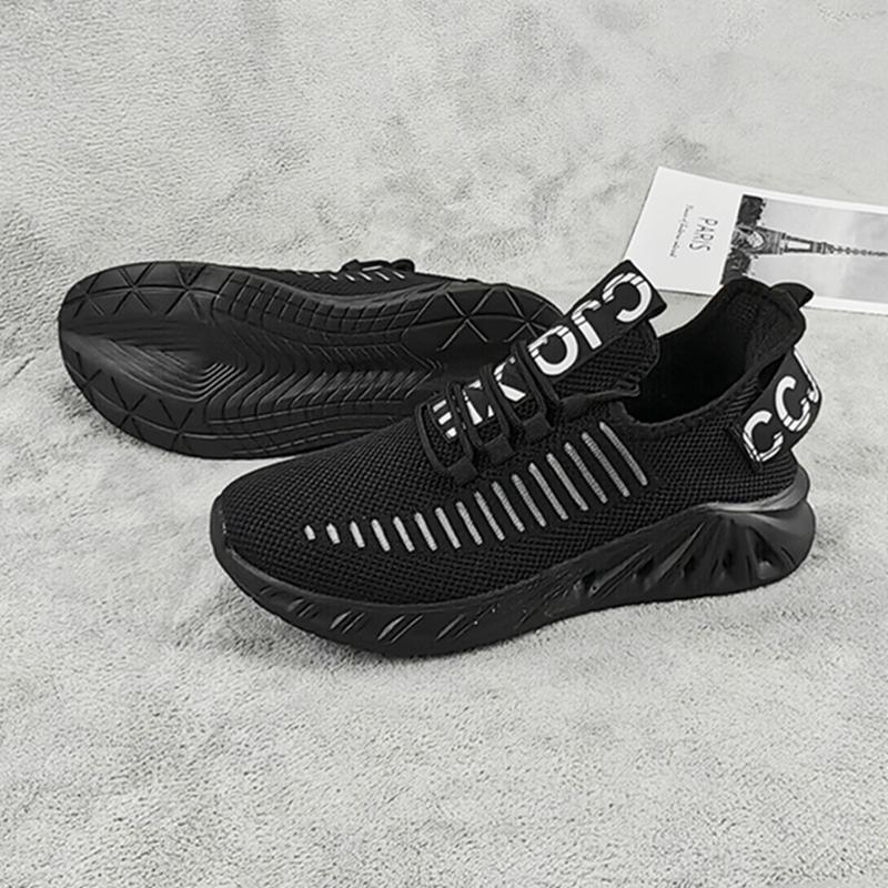Giày chạy bộ thông thường của nam giới, thể thao ngoài trời siêu nhẹ, đi bộ chậm và giày hợp thời trang Color: black 9951 Shoe Size: '47