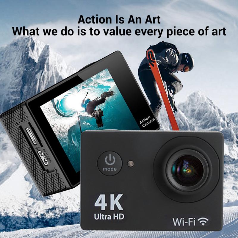 Camera Hành Động Mini Ultra HD 4K/30fps WiFi Màn Hình 2.0 Inch 170D Cam Chống Nước 30M Dưới Nước Mũ Bảo Hiểm Video Camera Thể Thao Ngoài Trời