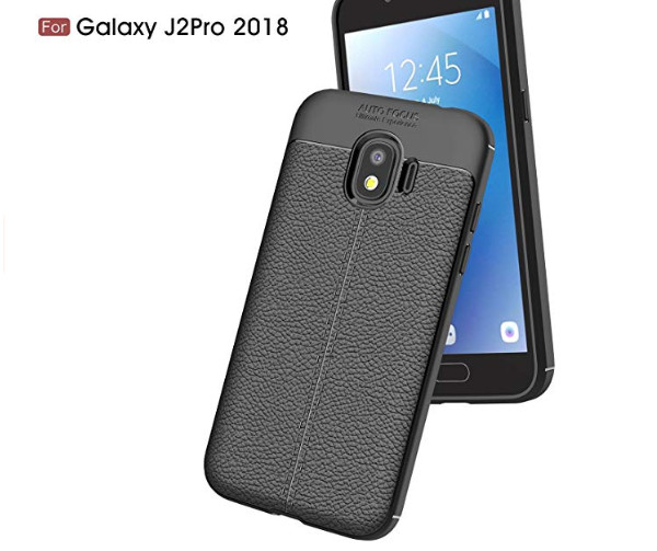 Ốp lưng Silicon Auto Focus giả da, chống sốc dành cho Samsung J2 pro - Hàng Chính Hãng