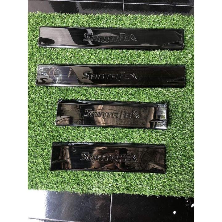 Ốp bậc cửa, nẹp bước chân trong, ngoài cho xe Hyundai Santafe 2014-2018 Titan cao cấp