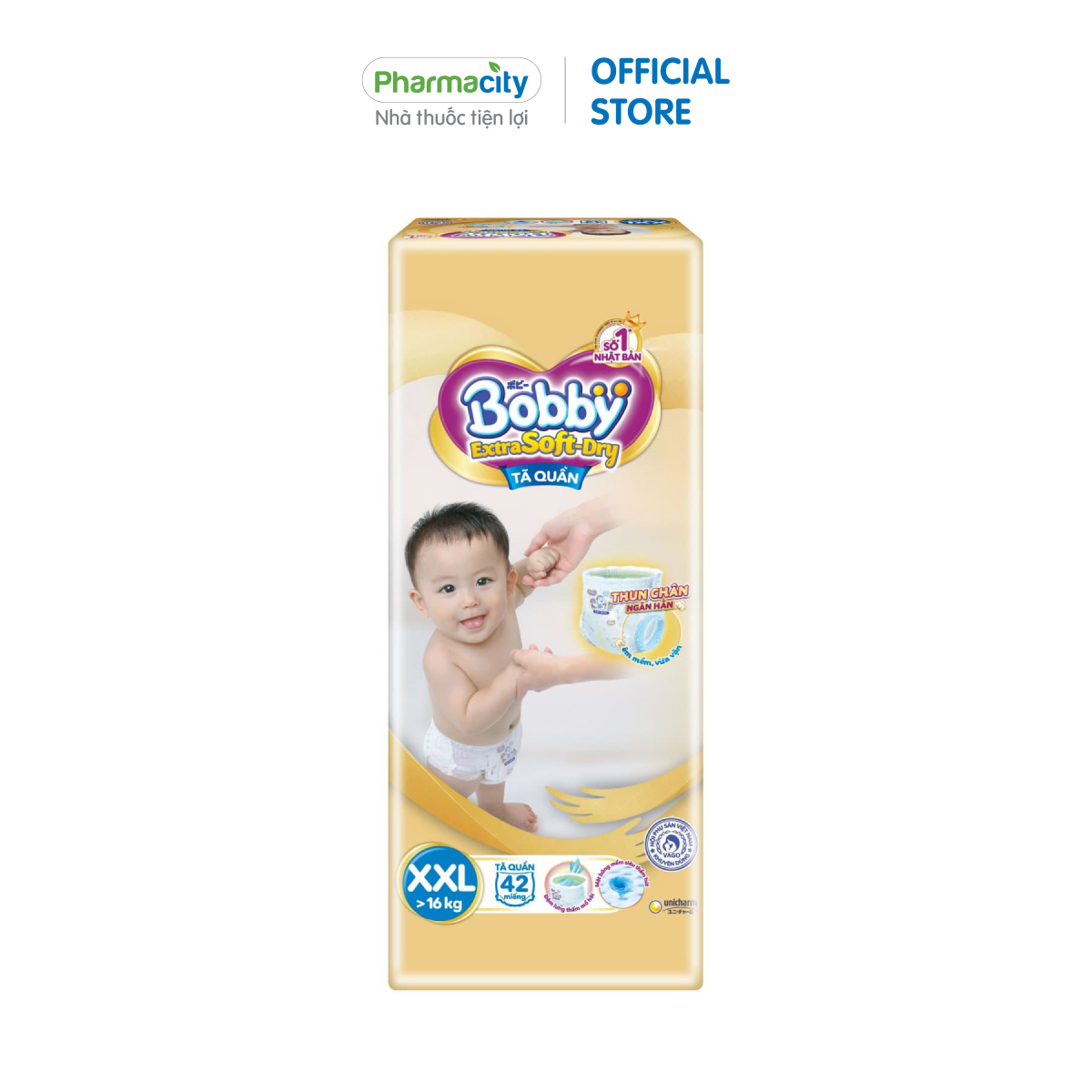 Tã quần em bé Bobby Extra Soft Dry size XXL (Gói 42 miếng)