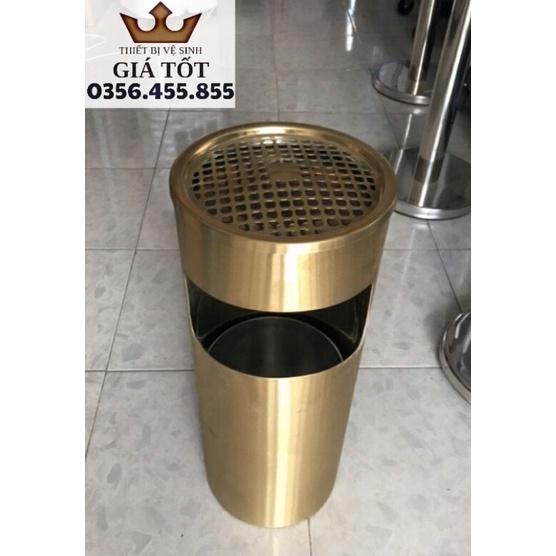 Thùng rác inox gạt tàn tròn cao cấp hàng loại 1