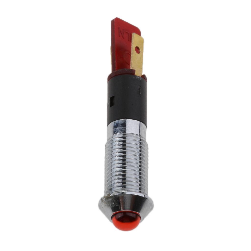 12V 8mm LED Waterproof  Panel Indicator Light Lamp Car Truck Boat red