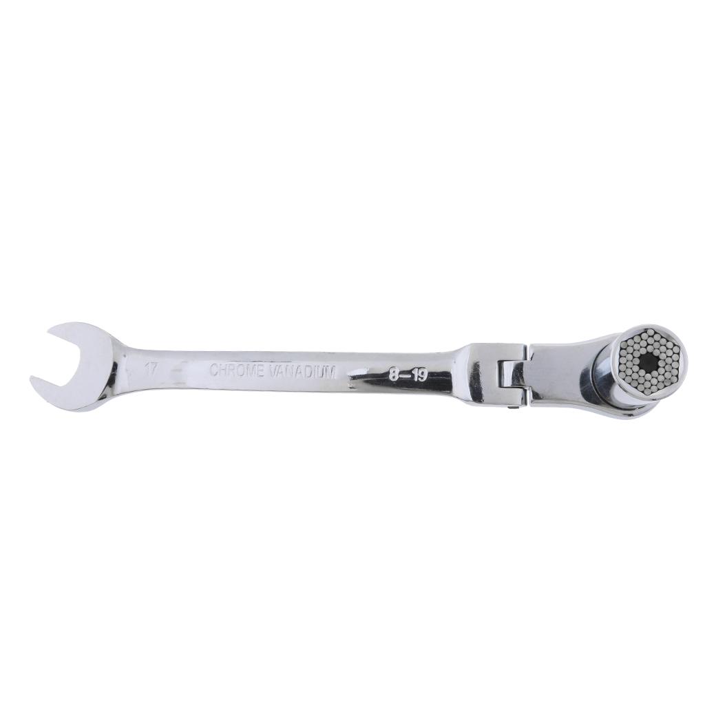 8-19mm Metric Flexible Head Ratcheting Wrench Combination Spanner Hand Tools