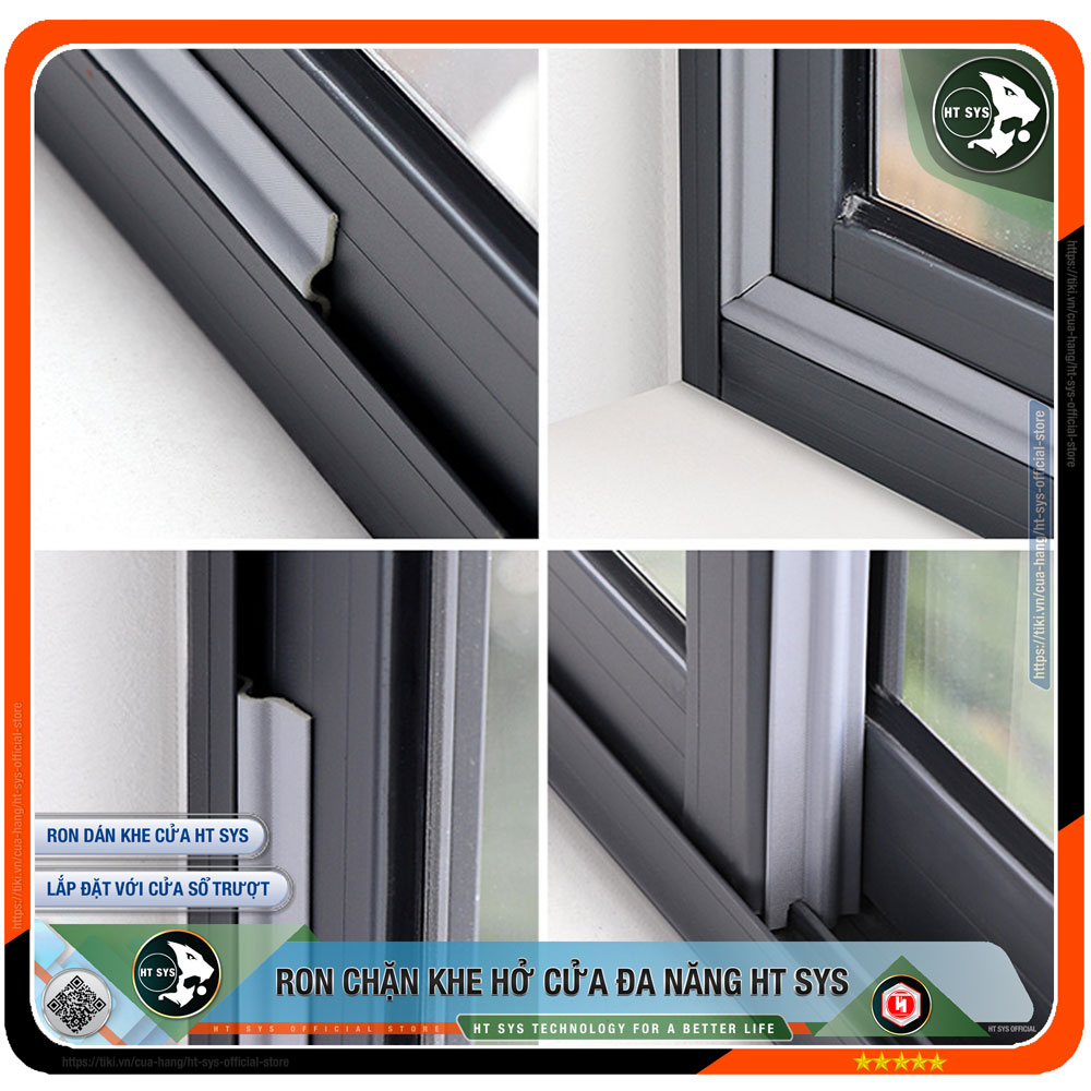 Ron Chặn Khe Cửa HT SYS - Chất Liệu PU Và PE Cải Tiến - Cuộn Ron Chặn Khe Cửa, Chân Cửa, Khung Cửa - Ngăn Gió Lùa, Cách Âm, Chống Bụi, Ngăn Côn Trùng, Chống Thoát Khí Điều Hòa - Hàng Chính Hãng