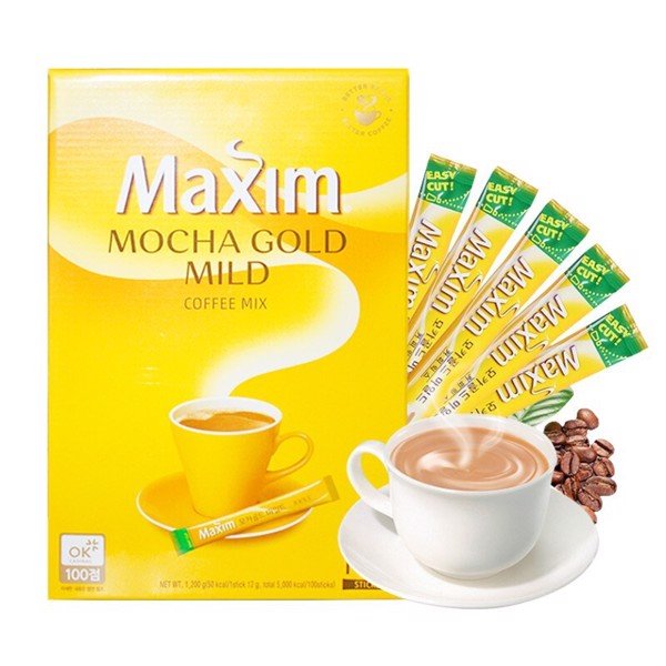 Cà Phê Hoà Tan Maxim Gold Mild  Dongsuh Hàn Quốc 1200g ( Gồm 100 gói x 12g)