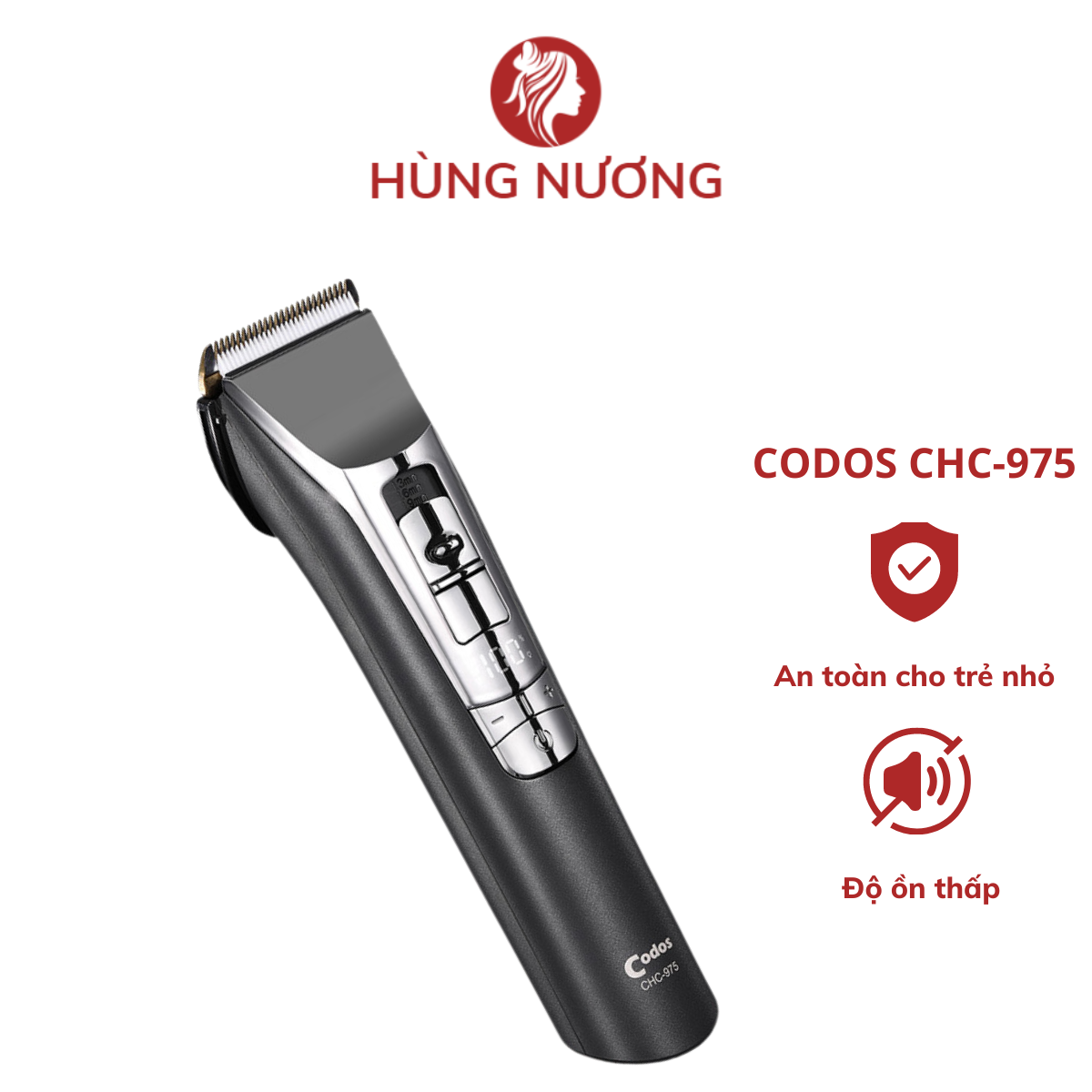 Tông Đơ Cắt Tóc Trẻ Em CODOS CHC-975 Chuyên Nghiệp, Gọn Nhẹ, Dễ sử dụng TẶNG Áo Choàng Cắt Tóc - Tăng Đơ Cắt Tóc Trẻ Em