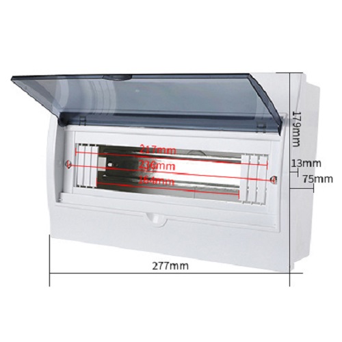 Vỏ tủ điện âm tường lắp 9-12 aptomat