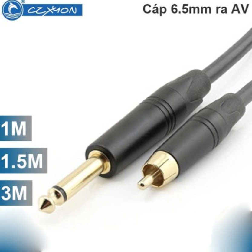 Cáp audio 6.5mm ra AV RCA Coraon Z-NP2X-B + Z-373-BG 1M thương hiệu CZXYON. Hàng chính hãng !!!
