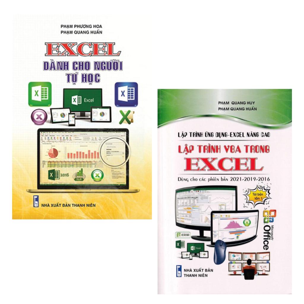 Sách - Combo Excel Dành Cho Người Tự Học + Lập Trình Ứng Dụng - Excel Nâng Cao - Lập Trình VBA Trong Excel (2 Cuốn)- STK