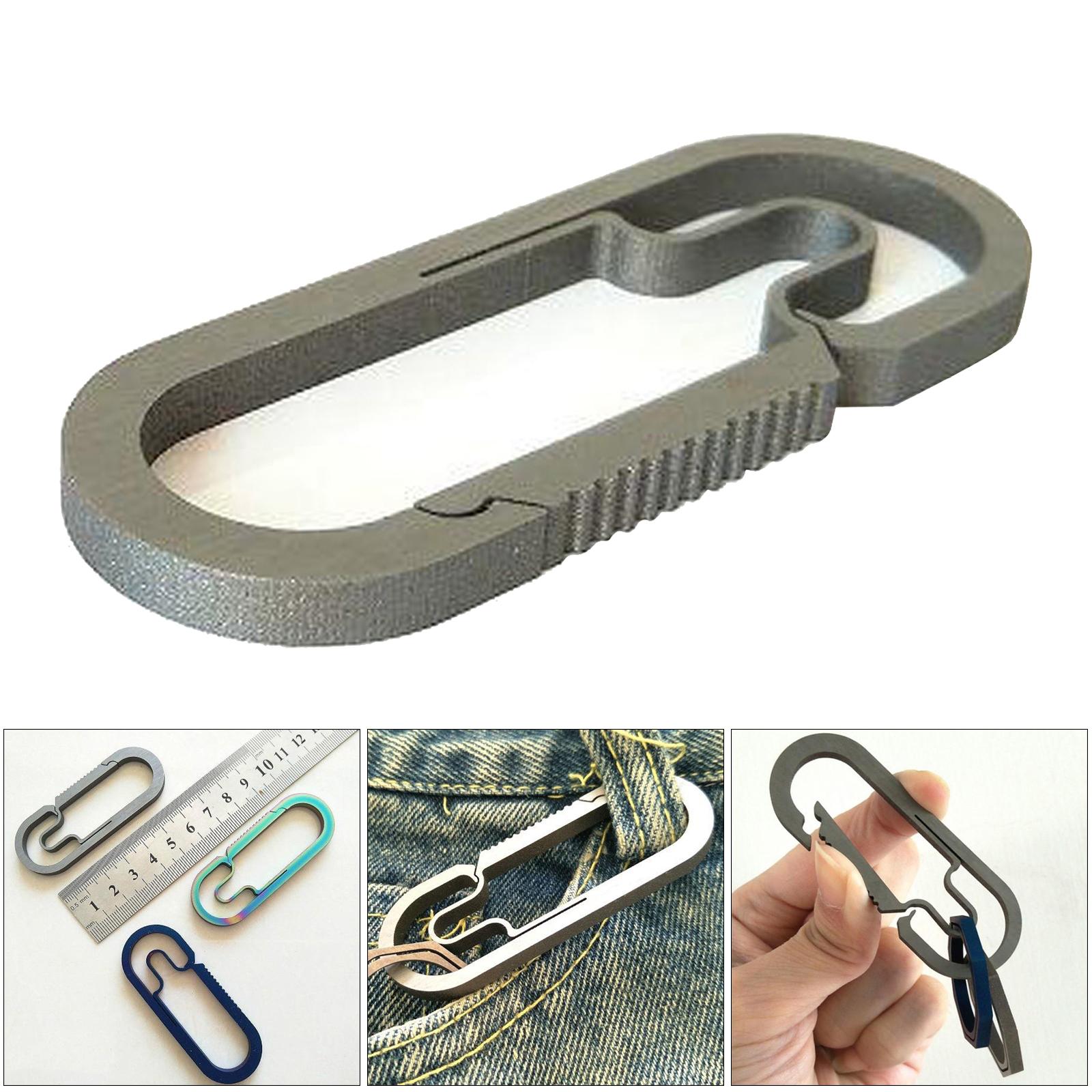 Titanium Outdoor Camping Carabiner Keychain Buckle Snap Hook 7cm Silver