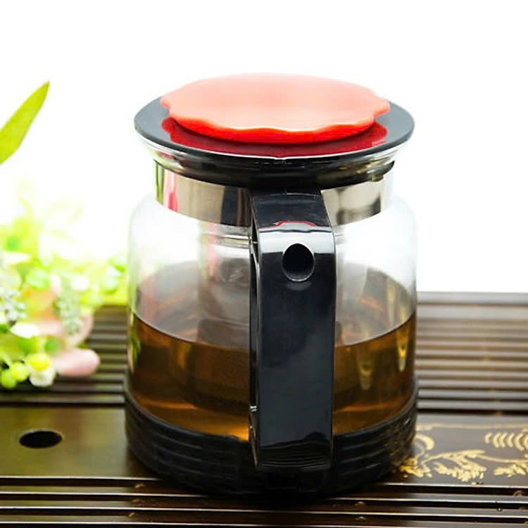 Ấm Pha Trà Thủy Tinh Có Lõi Lọc, Dung Tích 1.8L Chịu Nhiệt Tốt - Hàng Nhập Khẩu Bình Pha Trà, Cafe Có Lõi Lọc Hàng Cao Cấp