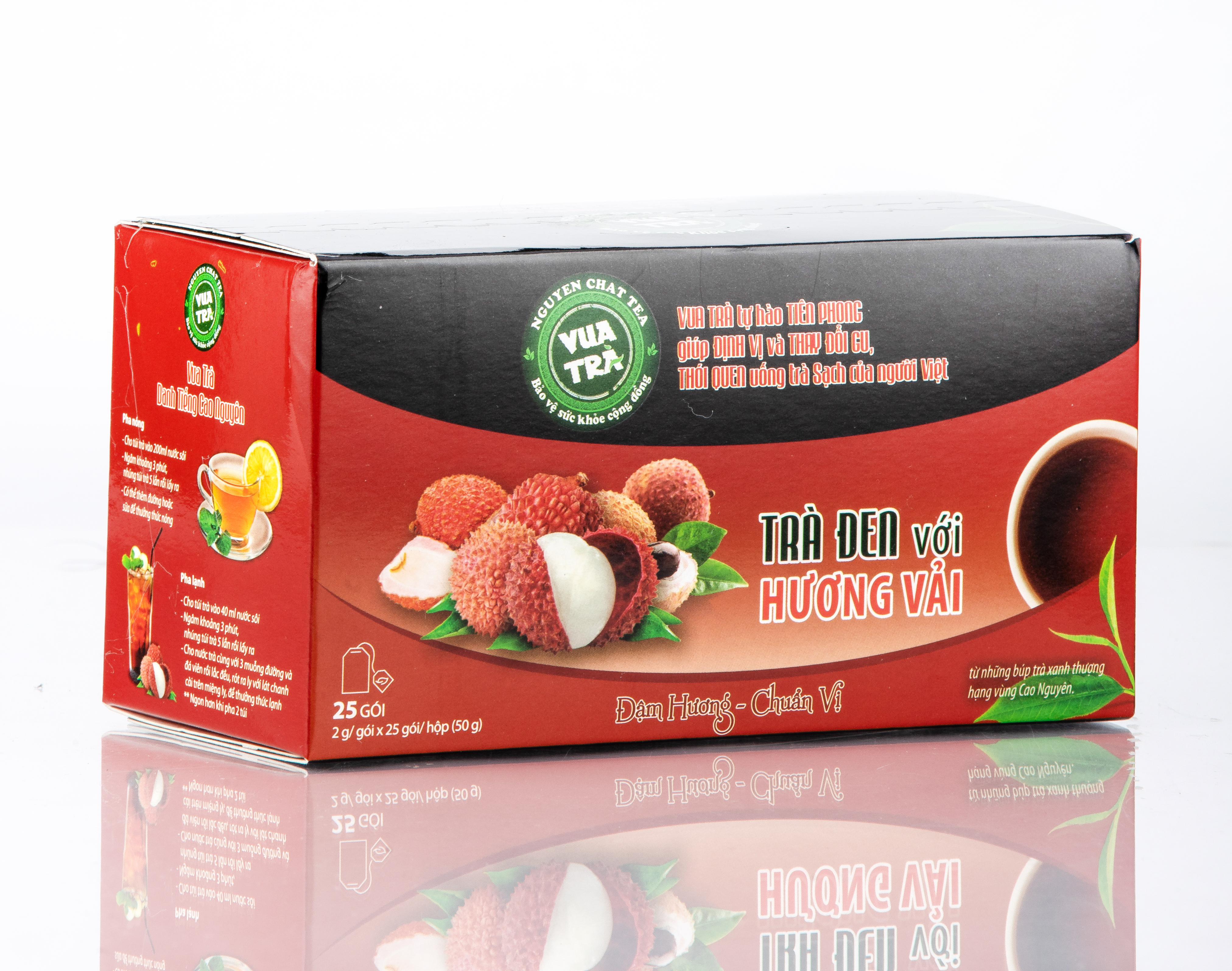 Trà đen hương vải thanh khiết NGUYÊN CHẤT TEA truyền thống, đậm vị vùng Cao Nguyên - 50g
