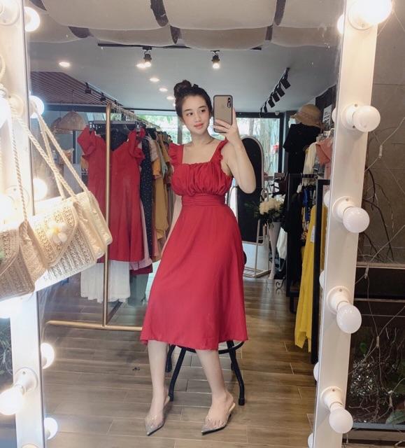 Đầm cánh tiên có mút ngực khóa kéo lưng
