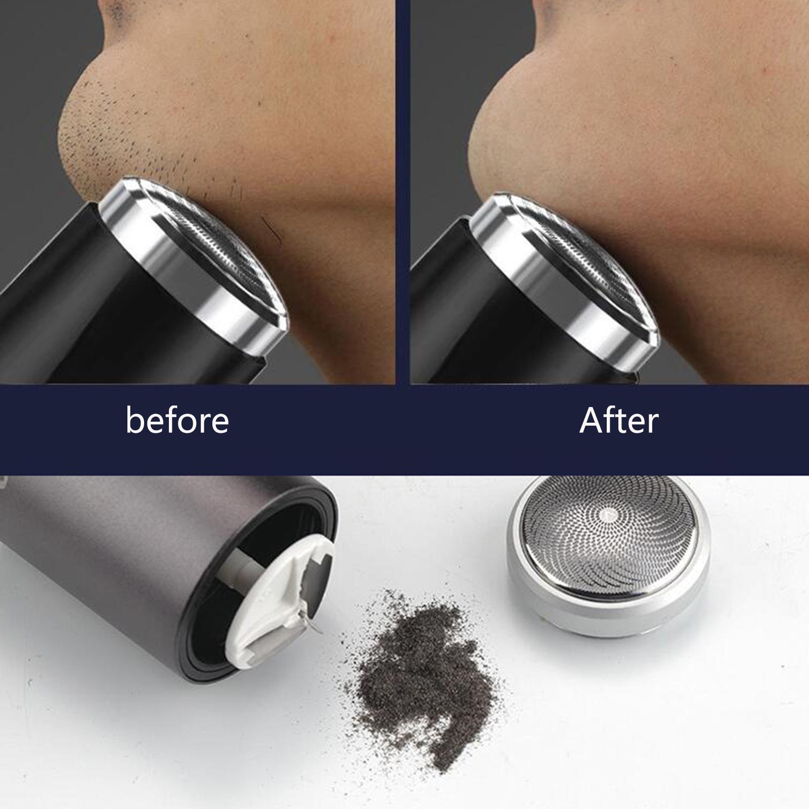 Handheld Men Waterproof Mini Electric Shaver, Triple Blade Rechargeable Quick Charging Washable Beard Razor for Travel Office Adults Men