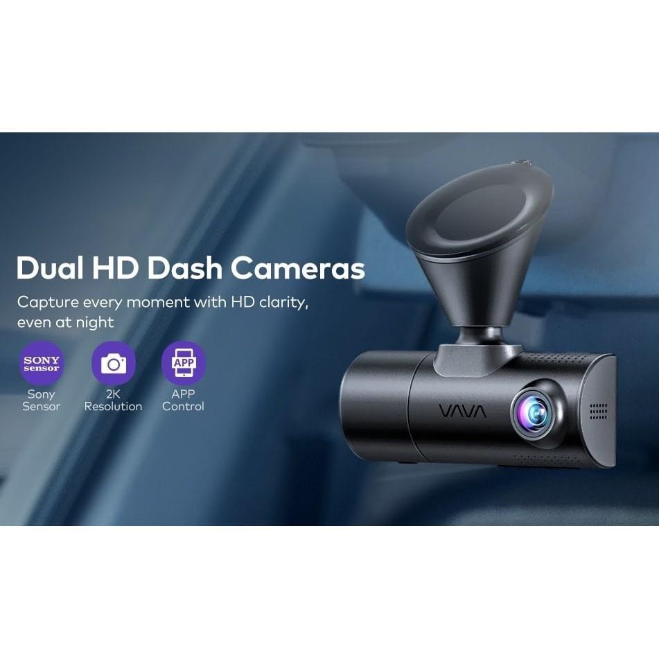 CAMERA HÀNH TRÌNH VAVA DUAL DASH CAM 2K – 2 CAMERA &amp; MÀN HÌNH 2″