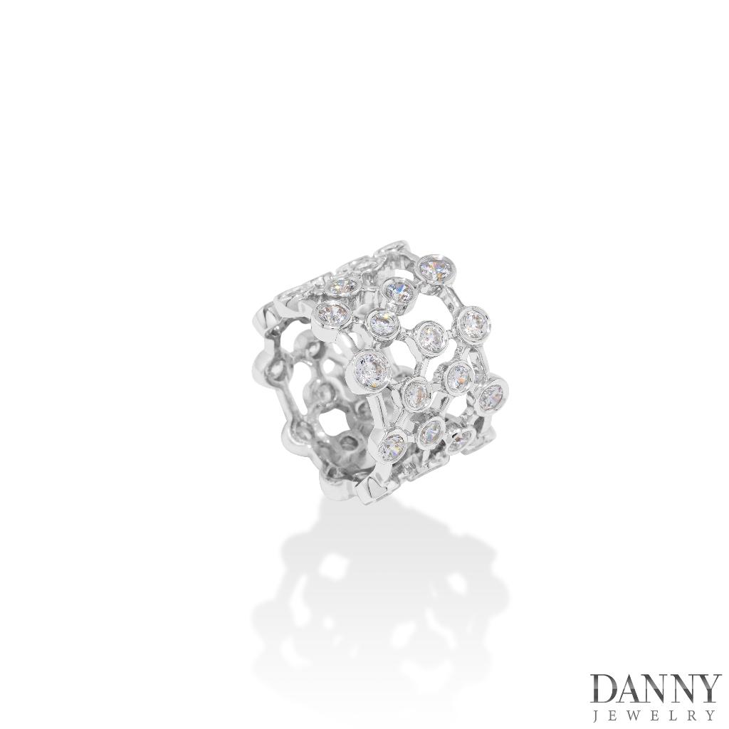 Nhẫn Nữ Danny Jewelry Bạc 925 Đính Đá CZ Xi Rhodium SPLRA724A - Ni 10