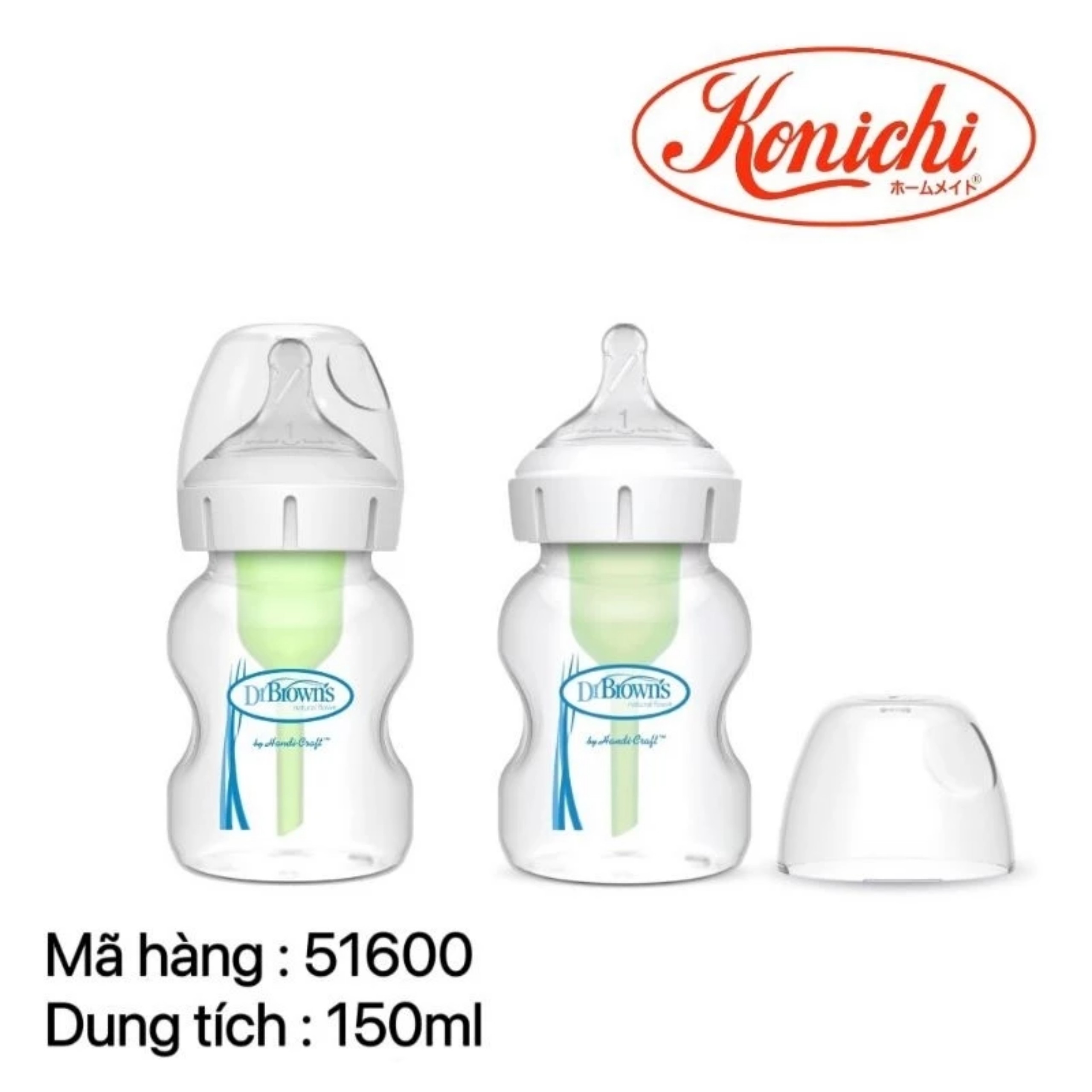 [ 51600 ] Bình sữa Dr.Brown's cổ rộng 150ml nhựa PP Options Plus