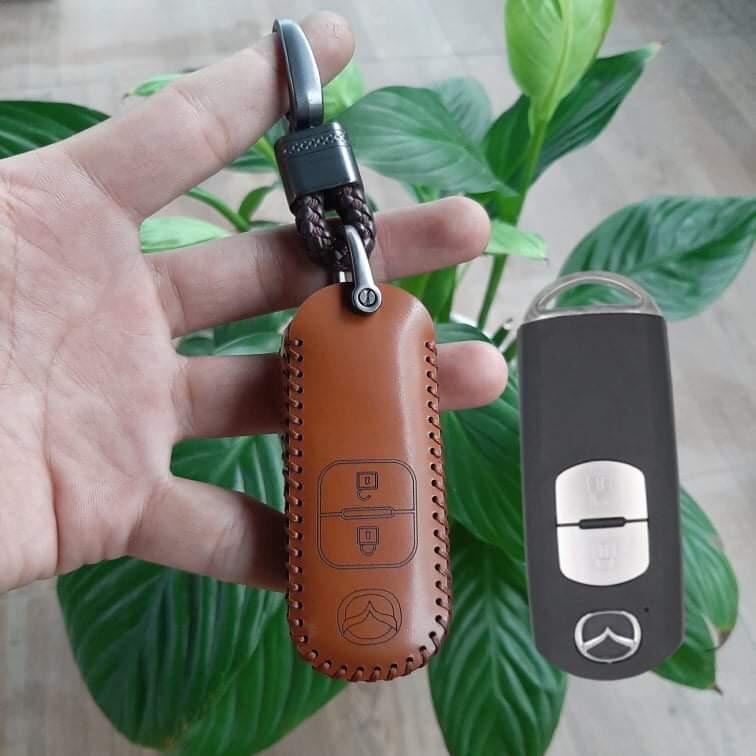 Bao Da Chìa Khóa Mazda 2,3,6,CX5 . Da Bò Nhập Khẩu ITALIA, Khắc Tên + Số ĐT Chủ Xe. Bảo hành da 2 năm