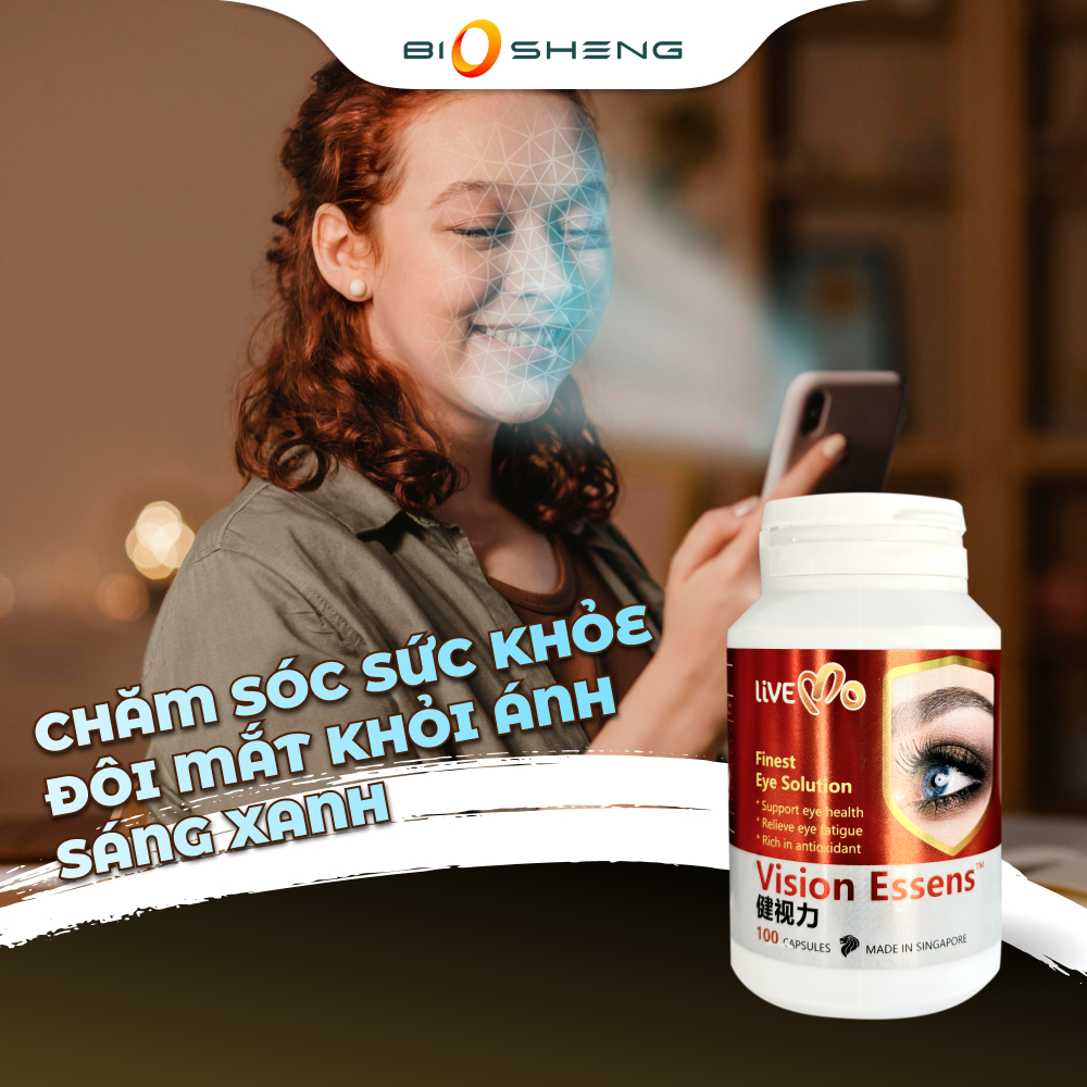 Viên Uống Hỗ Trợ Sức Khỏe Cho Mắt Livemo Vision Essen , Giảm Mỏi Mắt, Giàu Chất Chống Oxi Hóa - Biosheng Phân Phối Chính Hãng