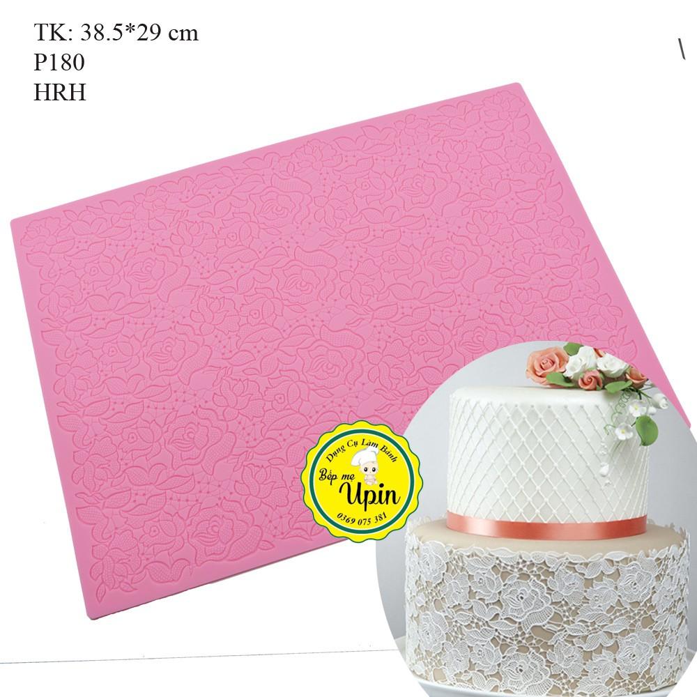 Khuôn Ren Hoa Hồng, 4 Lá Trang Trí Bánh Khuôn Silicone Trang Trí Bánh