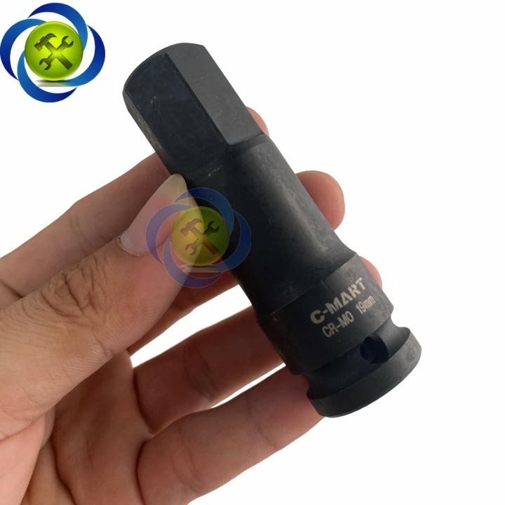 Tuýp lục giác đen 19mm C-mart F0049-H19 loại 1/2 dài 78mm