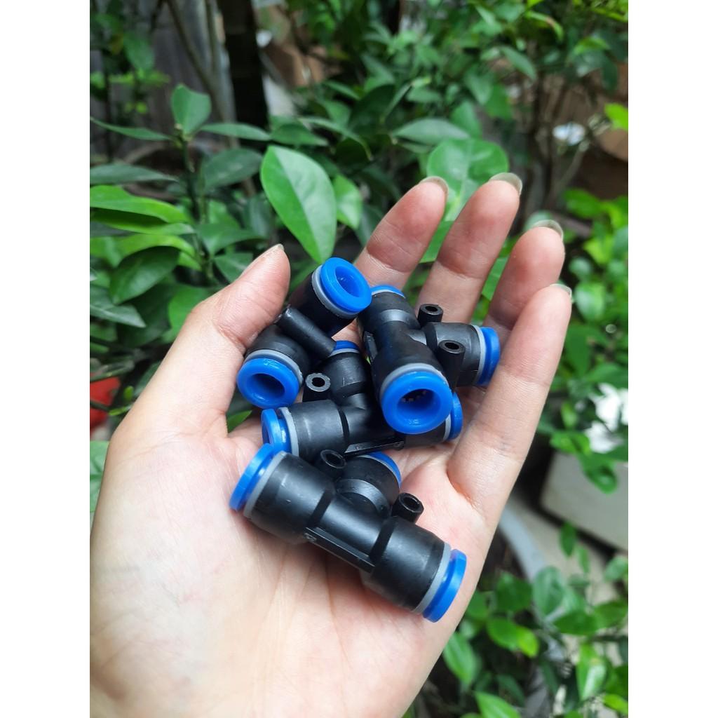 Đầu nối chữ T - đầu nối chia 3 PE cho hệ thống phun sương dùng ống 8-8mm