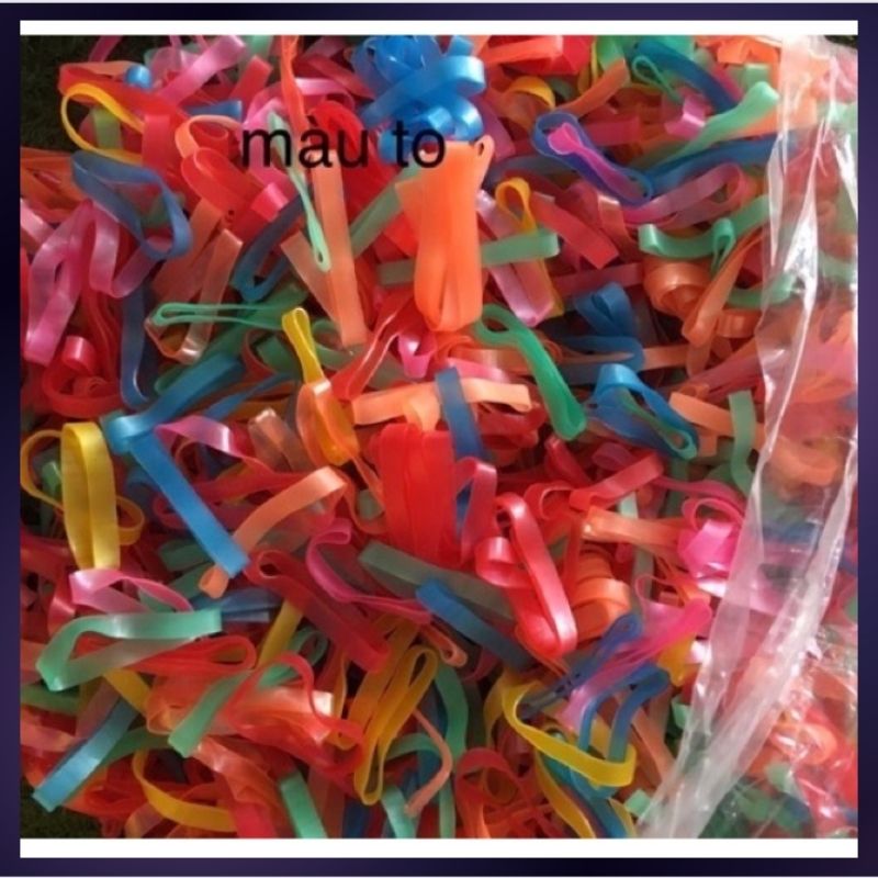 Dây chun buộc tóc đủ màu sợi to túi 100 gram